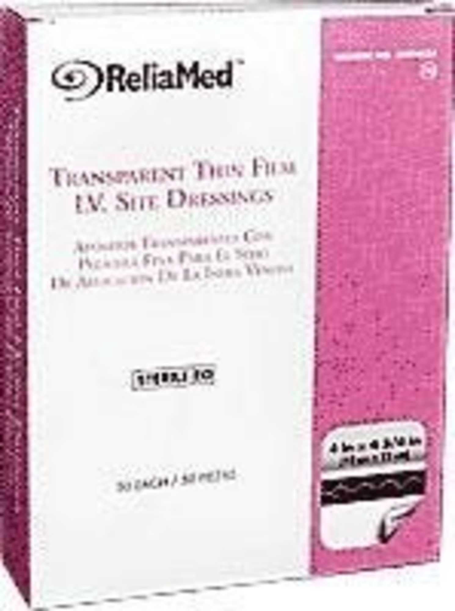 Relievamed ReliaMed Sterile Transparent Thin Film Adhesive Bandage Box, 4x4-3/4 ...