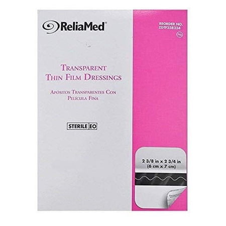 ReliaMed Transparent Thin Film Dressings - 2 3/8" x 2 3/4" - 100 Each / Box