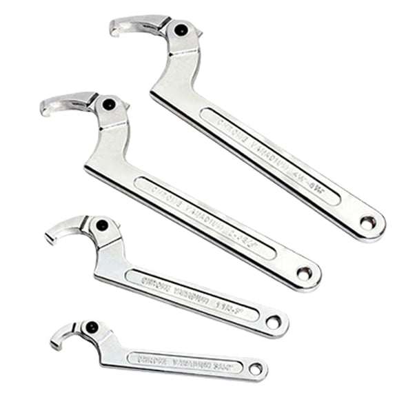 Reliability Water Meter Tool With Square /Round Ends Adjustable Hook Wrench For Grooved Nut Secure Grip Spanner Tool