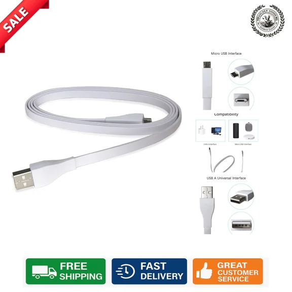 Reliable 1.2M Usb Charger Cable For Ultimate Ears Boom Series - Durable White