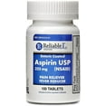 thumbnail image 1 of Reliable 1 Aspirin USP 325 mg (NSAID) 100 Enteric Coated Tablets (1 Bottle), 1 of 2