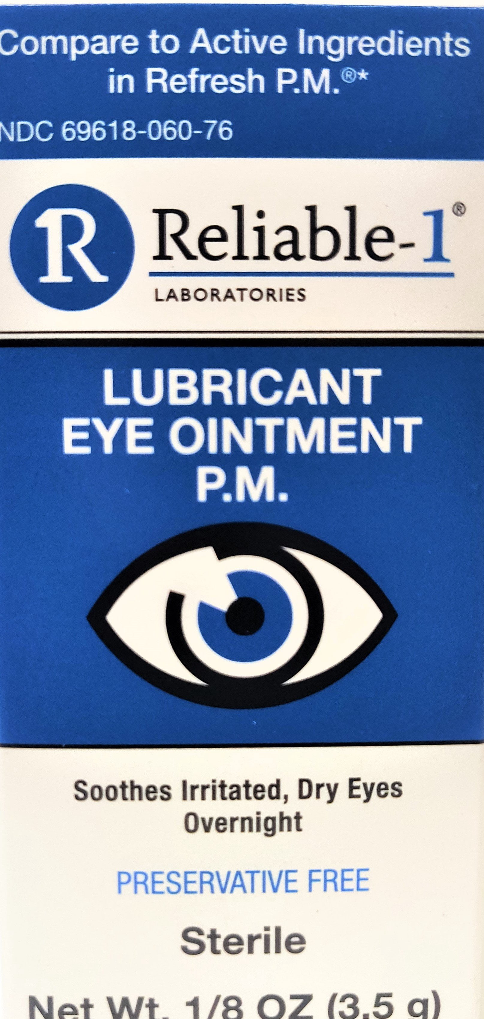 Reliable1 Laboratories Lubricant Eye Ointment PM 1/8 Oz (3.5g