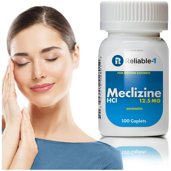 Meclizine 12.5 mg Antiemetic, Motion Sickness 100 Caplets PACK of 2