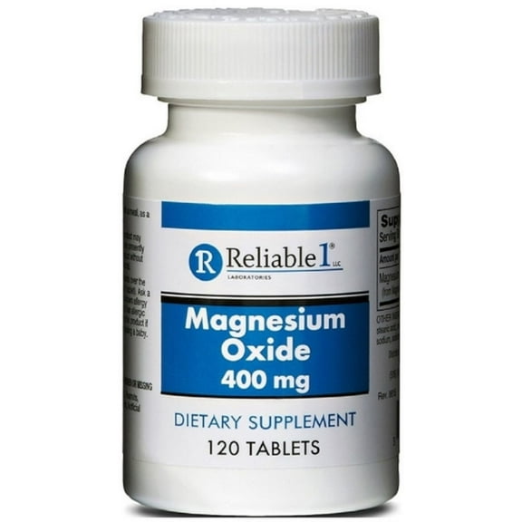Reliable 1 Magnesium Oxide 400 mg Dietary Supplement Tablets, 120 ea (Pack of 3)