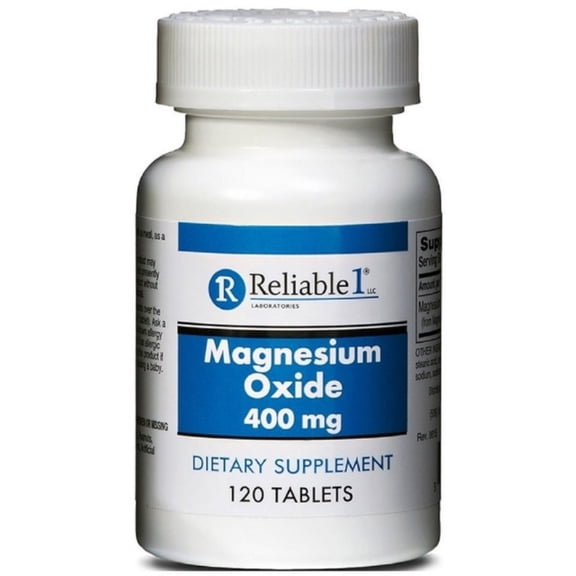 Reliable 1 Magnesium Oxide 400 mg Dietary Supplement Tablets, 120 ea (Pack of 4)