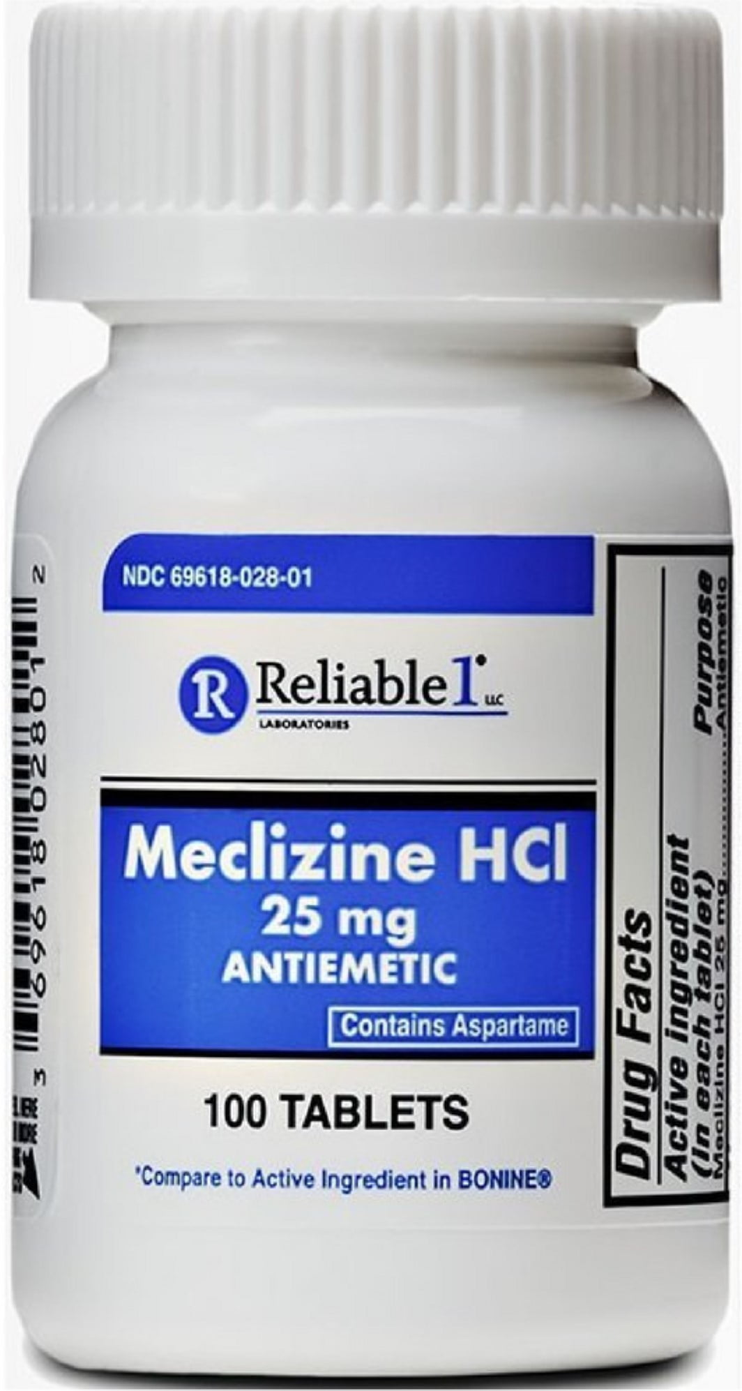 Reliable 1 Meclizine HCL 25mg Tablets 100 ea (Pack of 4)