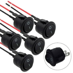 2x 12V Mini Black Square Rocker Power Button, ON/OFF Electrical Switch ...