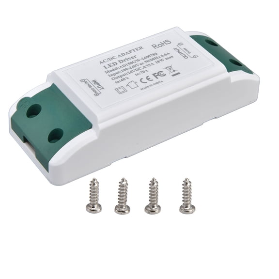 Reliable 24V LED Transformer, 100,240V AC, 18W, Prolongs Lamp Life, Quiet Operation, 5 Year Warranty