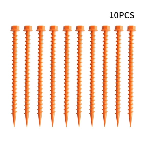 Reliable 26cm Tent Pegs for Outdoor Use Lightweight Plastic Stakes for Camping and Hiking on Various Terrain Types (Orange)