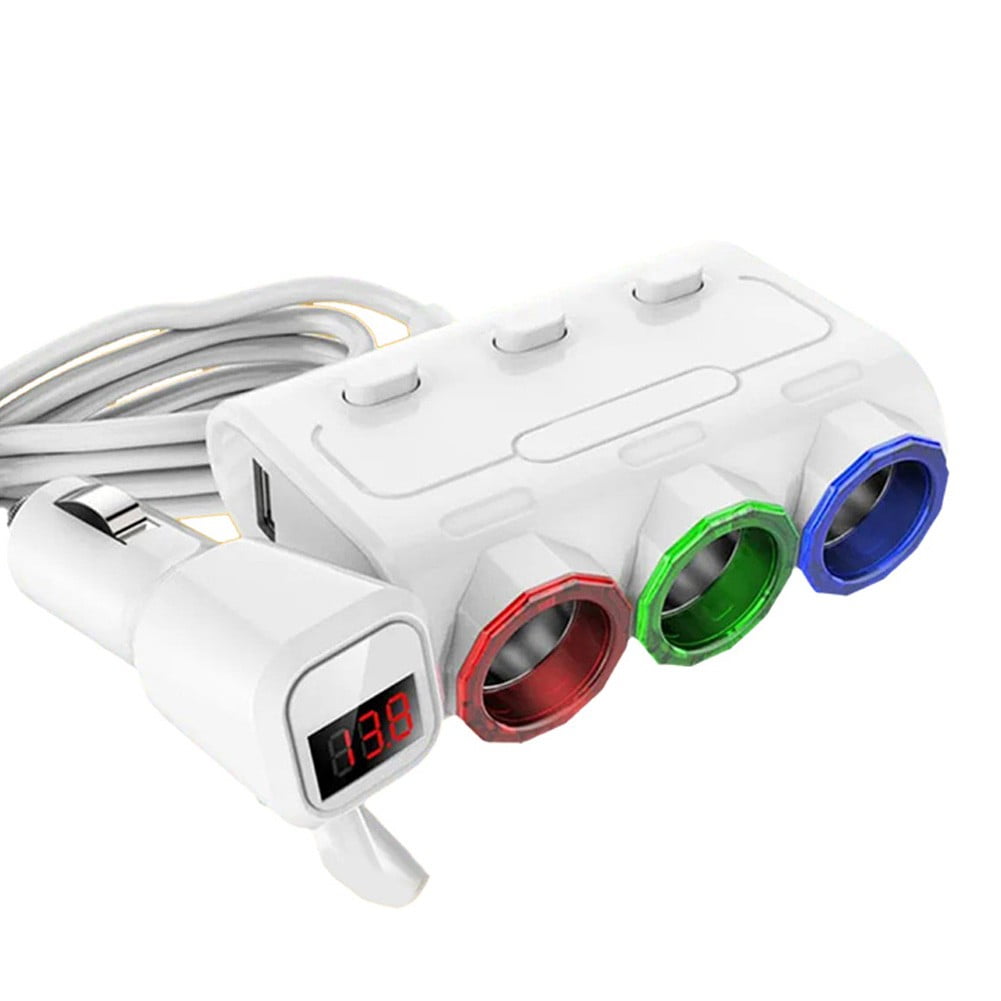 Reliable 3 Way Car Socket Splitter with Dual USB Power Converter ...