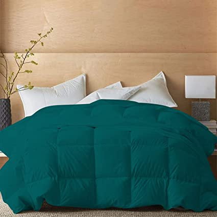 Reliable Bedding 100% Cotton Comforter,Ultra Soft All Seasons Quilted,600 Threat Count,Down Alternative Cotton Bedding Set ( Teal, King/Cal king)