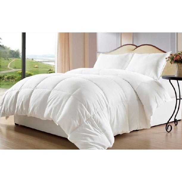 Reliable Bedding 100% Cotton Comforter,Ultra Soft All Seasons Quilted,600 Threat Count,Down Alternative Cotton Bedding Set ( White, Full/Queen)