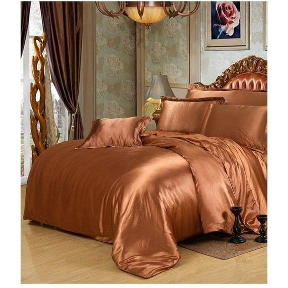 Reliable Bedding 100% Silk Satin Comforter, Silky Soft Quilt Luxury Hotel Quality Bedding Comforter Coral, Box Stitched, 300 GSM, Lightweight & Cozy Bedding For Better Sleep (King/Cal King, 92x102)