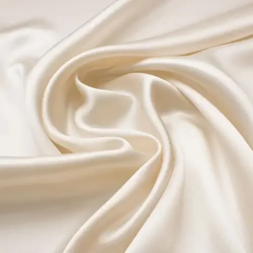 Reliable Bedding 100% Silk Satin Sheets, Silk Fitted Sheet,Silk Flat Sheet,Silk Duvet Cover& Pillowcases 1800 Series Luxury Silk Satin Bedsheets !! Twin XL, Dark Ivory
