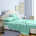 thumbnail image 1 of Reliable Bedding 4 piece Sheet Set, Silk Satin Sheet Set, Extra Soft Silky Sheets, Royal Luxury Sheet Set 24" Deep Pocket, Wrinke Free (Aqua Blue,king), 1 of 6
