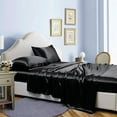 thumbnail image 1 of Reliable Bedding 4 piece Sheet Set, Silk Satin Sheet Set, Extra Soft Silky Sheets, Royal Luxury Sheet Set 24" Deep Pocket, Wrinke Free (Black,Twin XL), 1 of 6