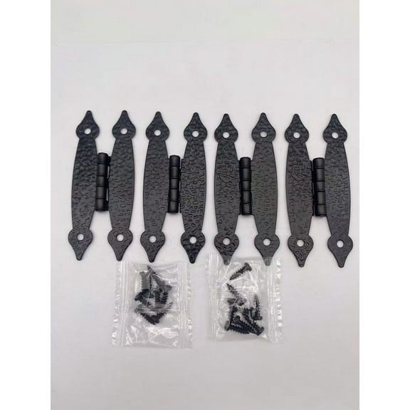 Reliable Black Iron H Shaped Hinges for Long lasting Performance 4 Pack