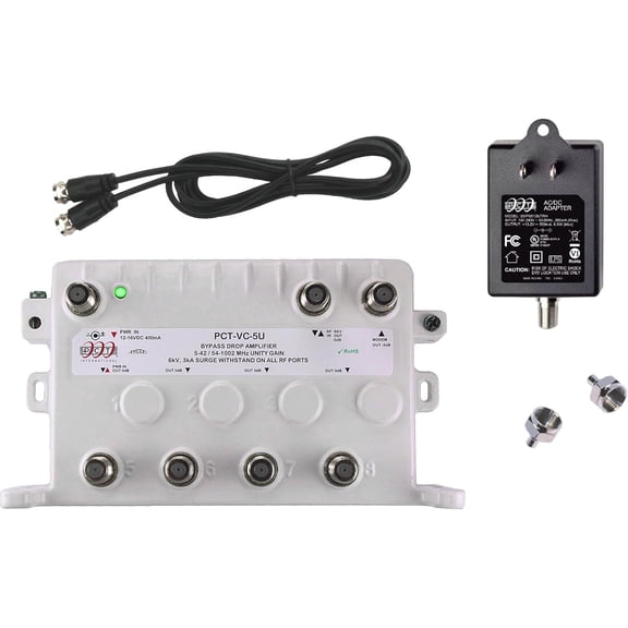 Reliable Cable 5-Port Cable TV Modem Splitter Signal Booster/Amplifier with Active Return (NOT Recommended for use with Antenna Systems (OTA) and Will NOT Work with Satellite Systems)