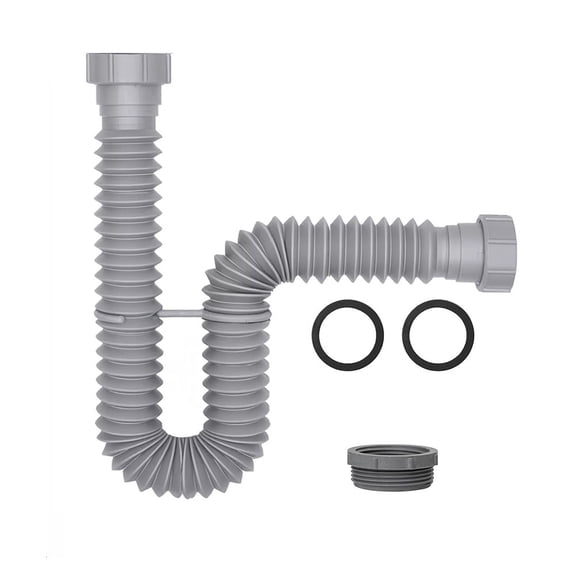 Reliable Flexible Sink Drain Pipe 112 Inch with Ptrap for Kitchen Sinks