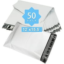 Reliable Mailer 12x15.5 Inch 50Pcs White Poly Mailers Bulk Envelopes Shipping Bags Self Seal Adhesive Waterproof and Tear-Proof Postal Expandable Polyethylene for Business Shipping Packaging