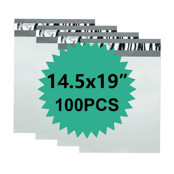 Reliable Mailer 14.5x19 Inch 100-Pack – Waterproof & Tear-Resistant Self-Seal Poly Shipping Envelopes, Durable Polyethylene Mailing Bags for Business, E-Commerce, and Postal Use
