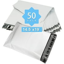Reliable Mailer 14.5x19 Inch 50Pcs White Poly Mailers Bulk Envelopes Shipping Bags Self Seal Adhesive Waterproof and Tear-Proof Postal Expandable Polyethylene