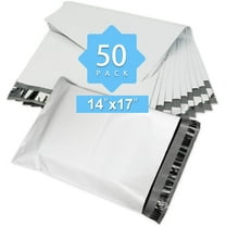 Reliable Mailer 14x17 Inch 50Pcs White Poly Mailers Bulk Envelopes Shipping Bags Self Seal Adhesive Waterproof and Tear-Proof Postal Expandable Polyethylene for Business Shipping Packaging