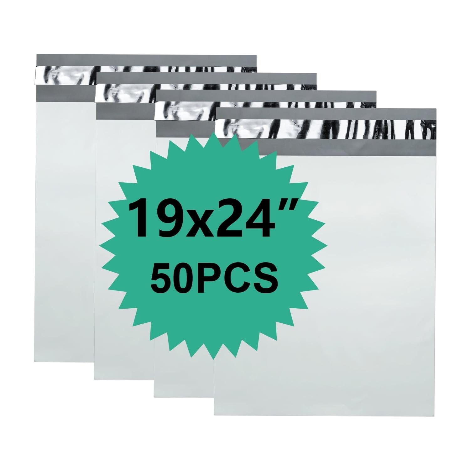 Reliable Mailer 19x24 Inch 50 Pack - Waterproof & Tear-Resistant Self-Seal Poly Shipping Envelopes, Durable Polyethylene Mailing Bags for Business, E-Commerce, and Postal Use