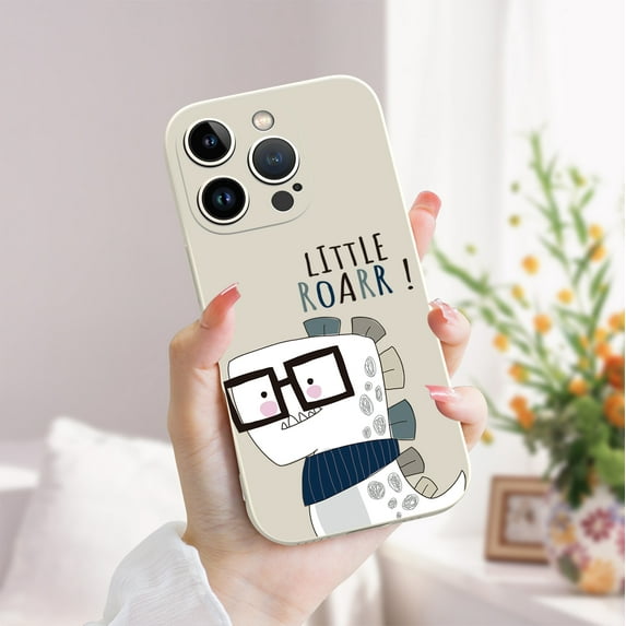 Reliable Protection in a Vibrant Package: Eye-catching Silver Phone Cover with Playful Illustrations for iPhone 15 Pro Max 14 13 12 Pro 11
