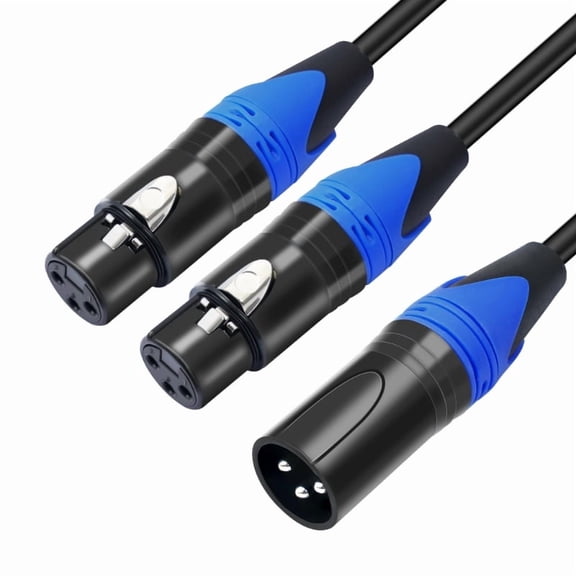 Reliable Splitter Adapters Cable Cord Male to Double Female Connectors Adapters Wire Y-Splitter 3Pin Microphone Line