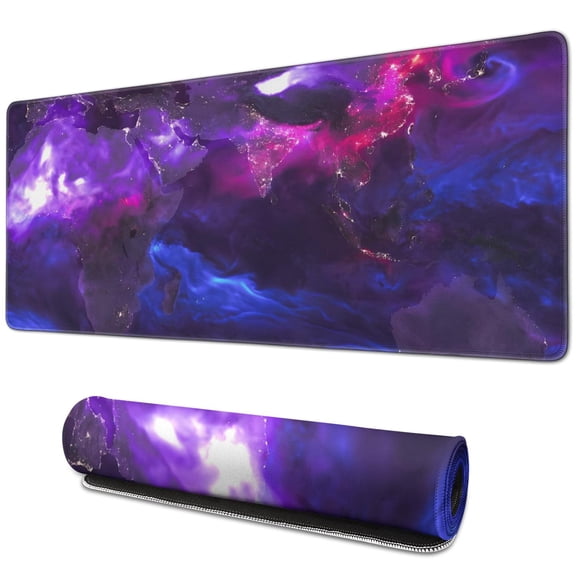 Reliable & Stylish Dazzling Galaxy Large Gaming Mouse Pad – Non-Slip Rubber Base, Stitched Edges, Keyboard Mat & Desk Pad, 31.5x11.8in