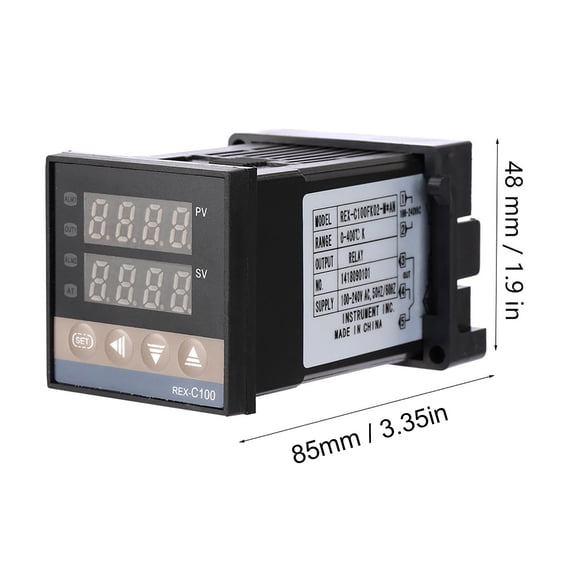 Reliable Temperature Control, PID Controller With Clear Display, K,Type Thermocouple Input, 85x48mm