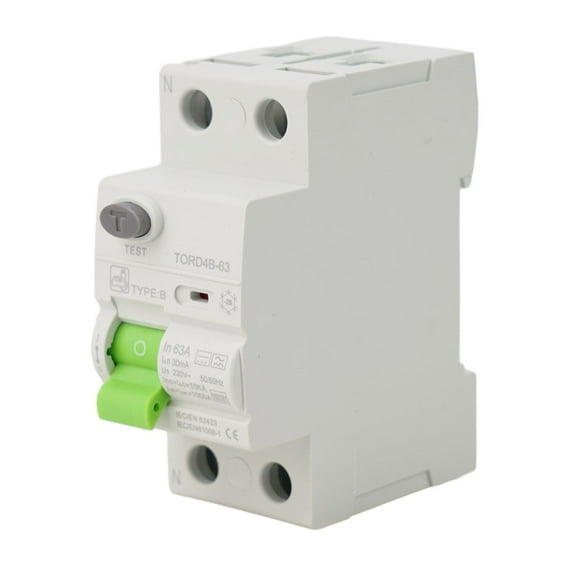 Reliable Type B Circuit Breaker RCD DC Electric 2P 63A 30mA