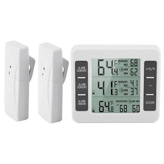 Reliable Wireless Thermometer with Alarm for Fridge, Indoor and Outdoor Smile Home