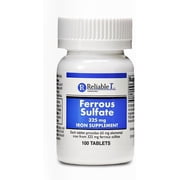 Reliable1 Labs Ferrous Sulfate Iron supplement Tablets, 325 mg, 100 Count