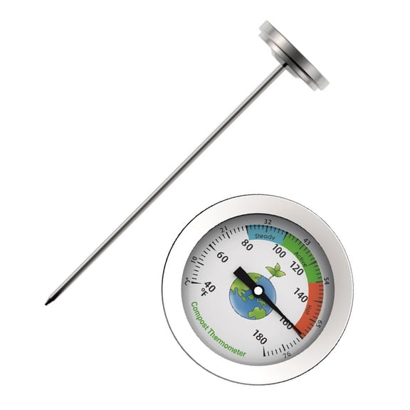 Reliably 200Mm Compost Temperature Probe Gardening Thermometers With Large Dials For Quick Soil Temperature Check