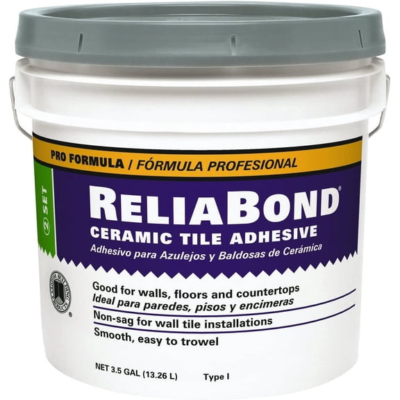 Custom Building Products Reliabond Tile Adhesive - White - 3.5 Gal  Residential Use, Standard Application
