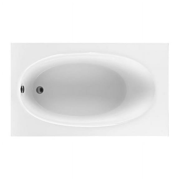Reliance Baths R6036EROA-W Rectangular End Drain Air Bath, White - 59.25 x 35.5 x 19 in.