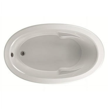 Reliance Baths R7042ODIW-W Oval 70 x 42 in. Whirlpool Bathtub With End Drain- White Finish