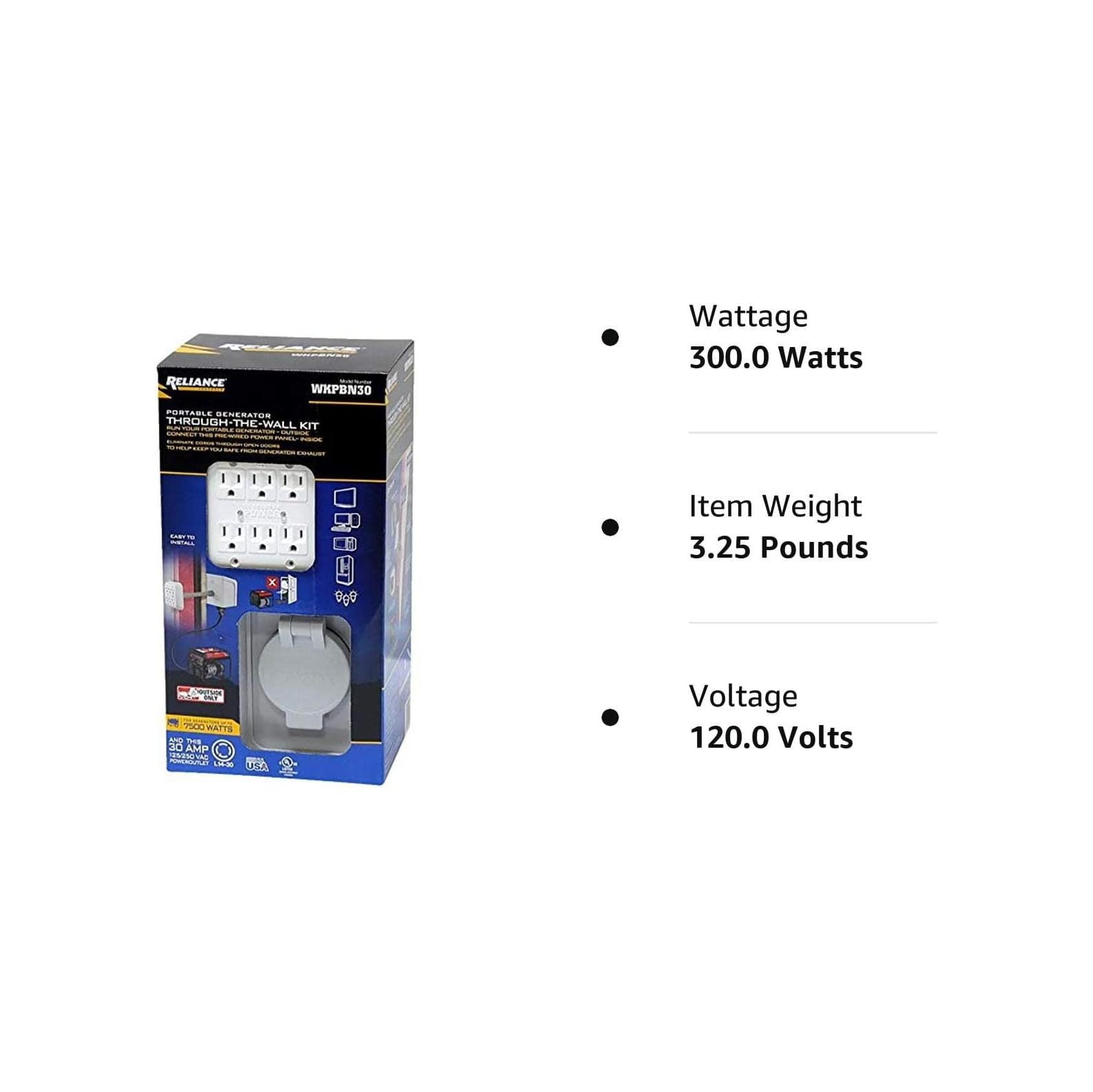 Reliance Control Corporation WKPBN30 Portable Generator ThroughThe