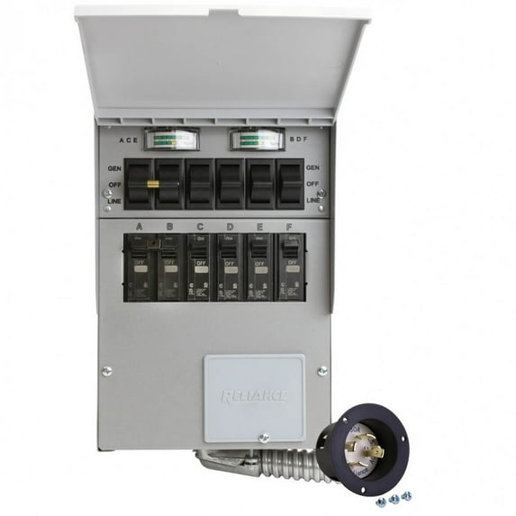 Reliance Controls 306A 30 Amp 6-Circuit Manual Transfer Switch, Generator Parts