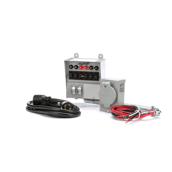 Reliance Controls 31406CWK Pro/Tran 30 Amp 6-Circuit Generator Transfer Switch Kit 7500 Watts Gray