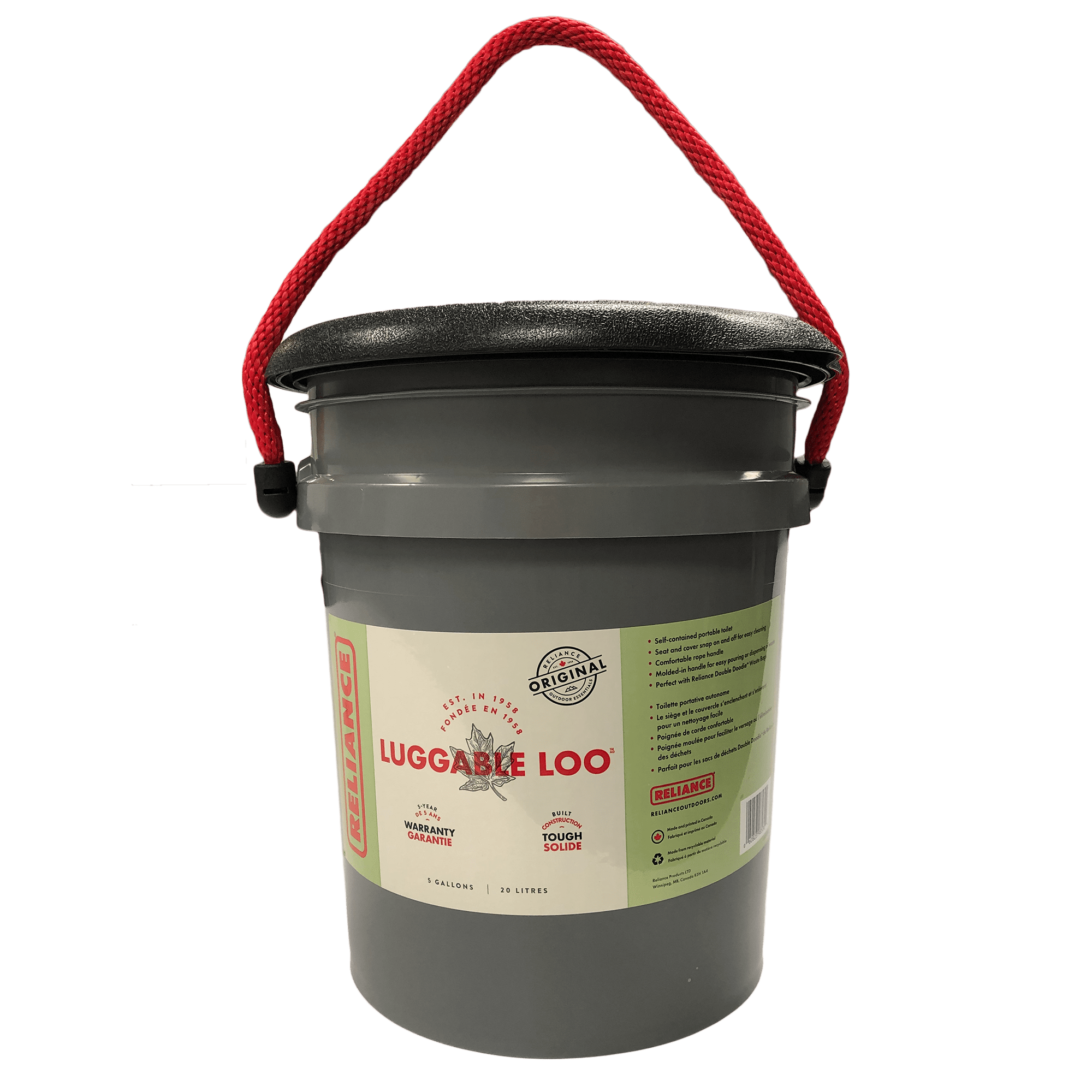 Reliance Products Luggable Loo Portable Lightweight 5 Gallon Toilet ...