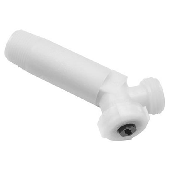 Reliance Polymer34-CF2 Plastic Ball Valve with 2 Ports Drain Valve 3/4 in Threaded Inlet NPT Outlet White
