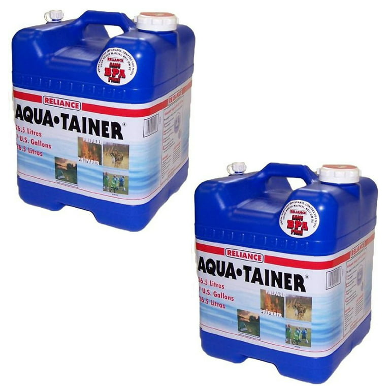 Reliance Products Aqua Tainer 7 Gallon Water Storage Container Tank (2 Pack)