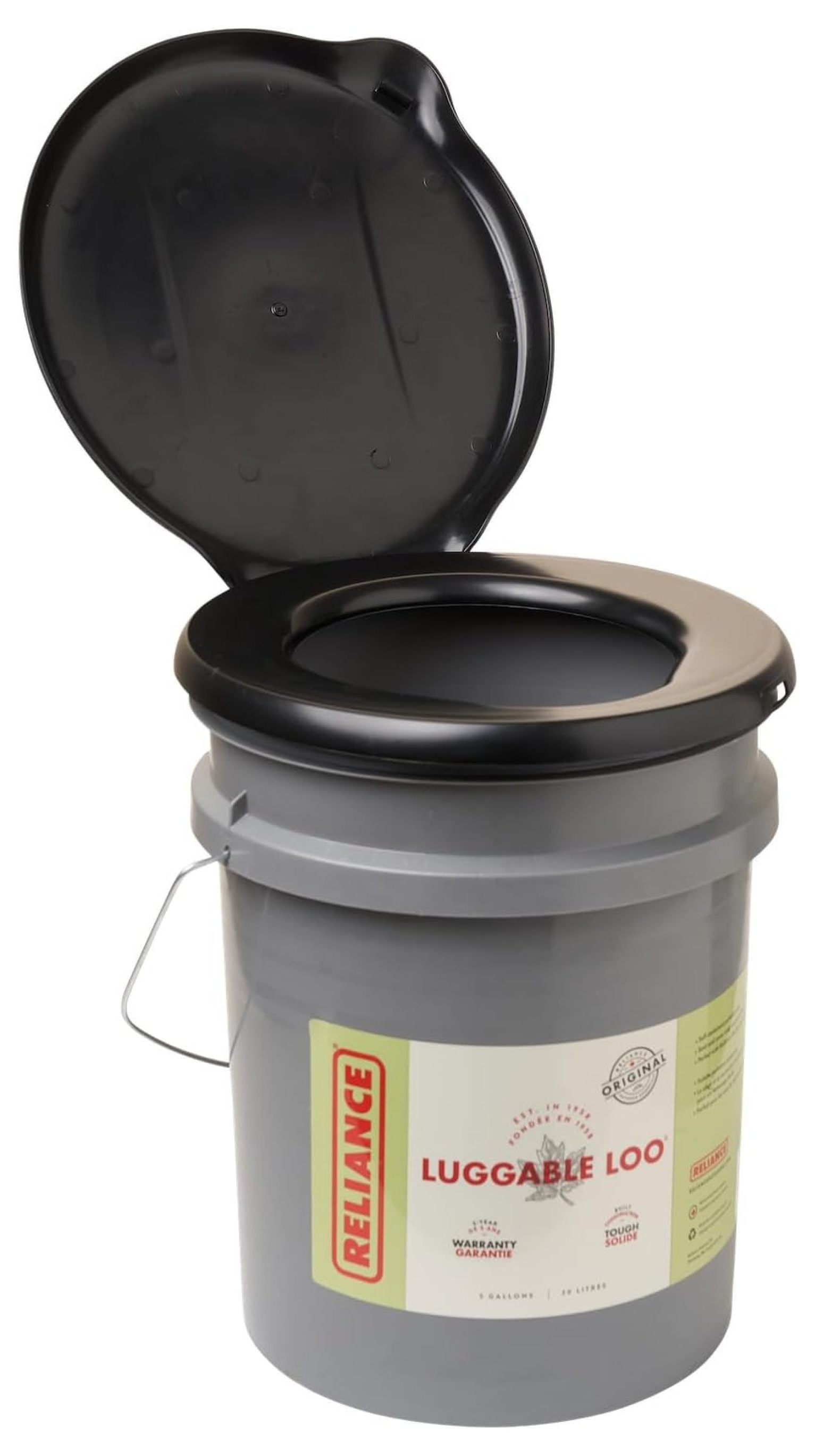 Reliance Products Luggable Loo Portable 5 Gallon Toilet W Snap on Lid