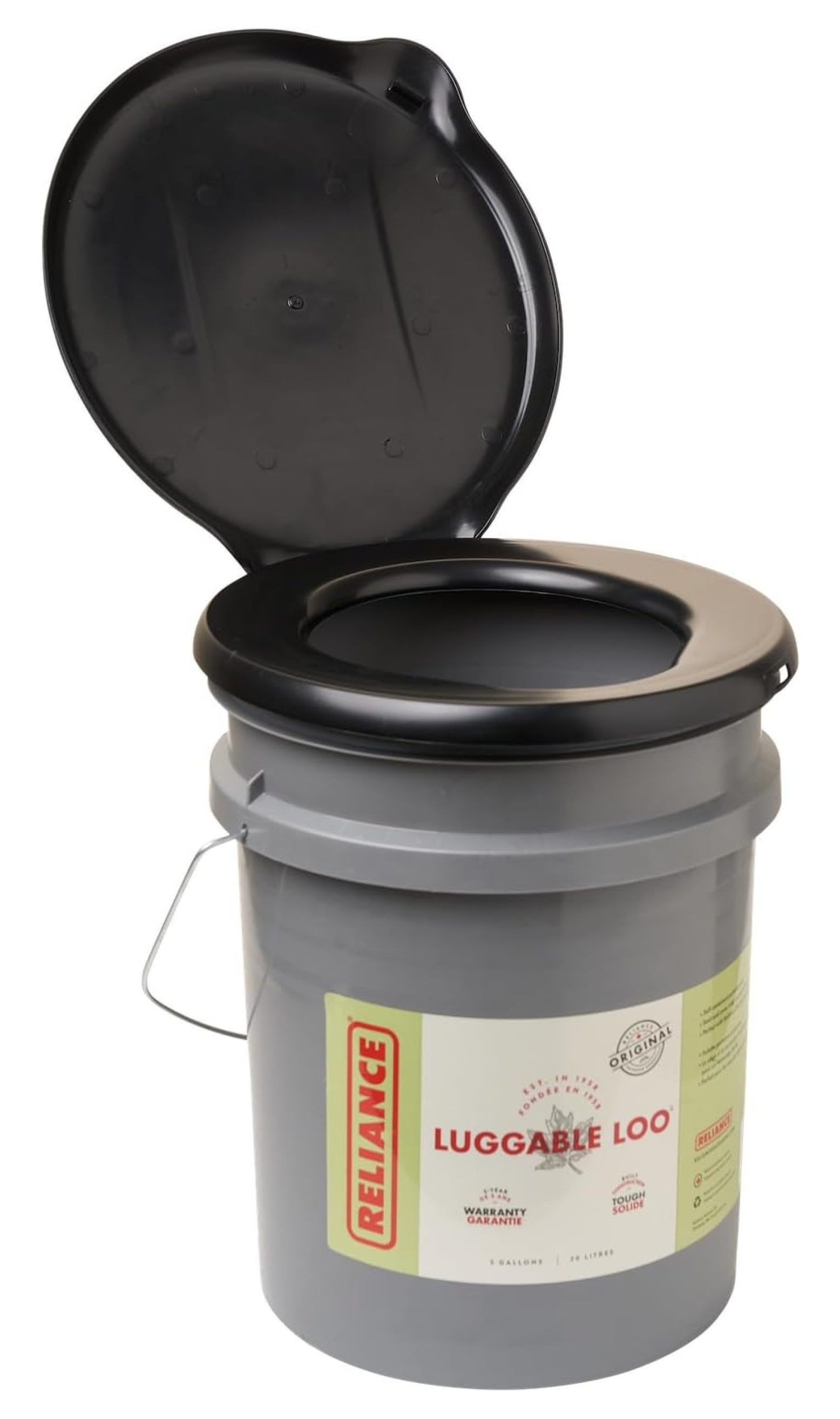 Reliance Products Luggable Loo Portable 5 Gallon Toilet W Snap on Lid