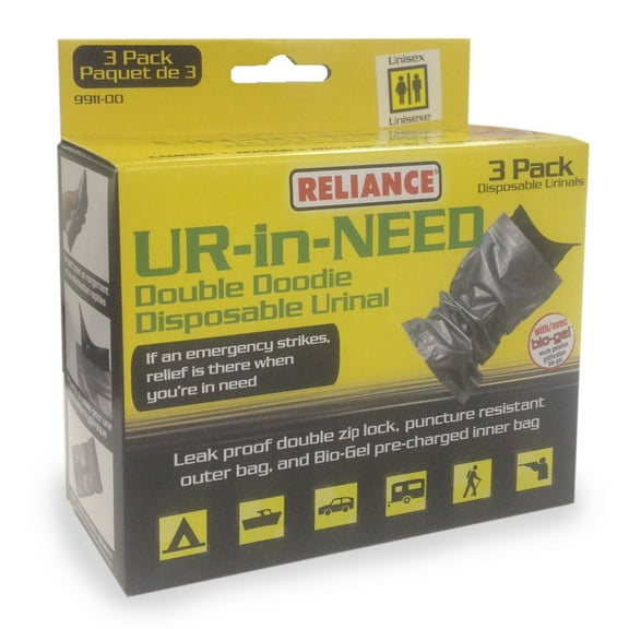 Reliance UR-in Need Portable Disposable Urinal Bags – 3 Count