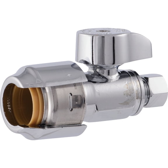 Reliance Worldwide 4525259 0.5 in. PTC x 0.25 in. Compression Brass Straight Stop Valve