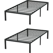 Reliancer 2 Pack Twin XL Bed Frame, 14 inch Platform Frame with Heavy Duty Steel Slats Support, Easy Assembly, Noise-Free